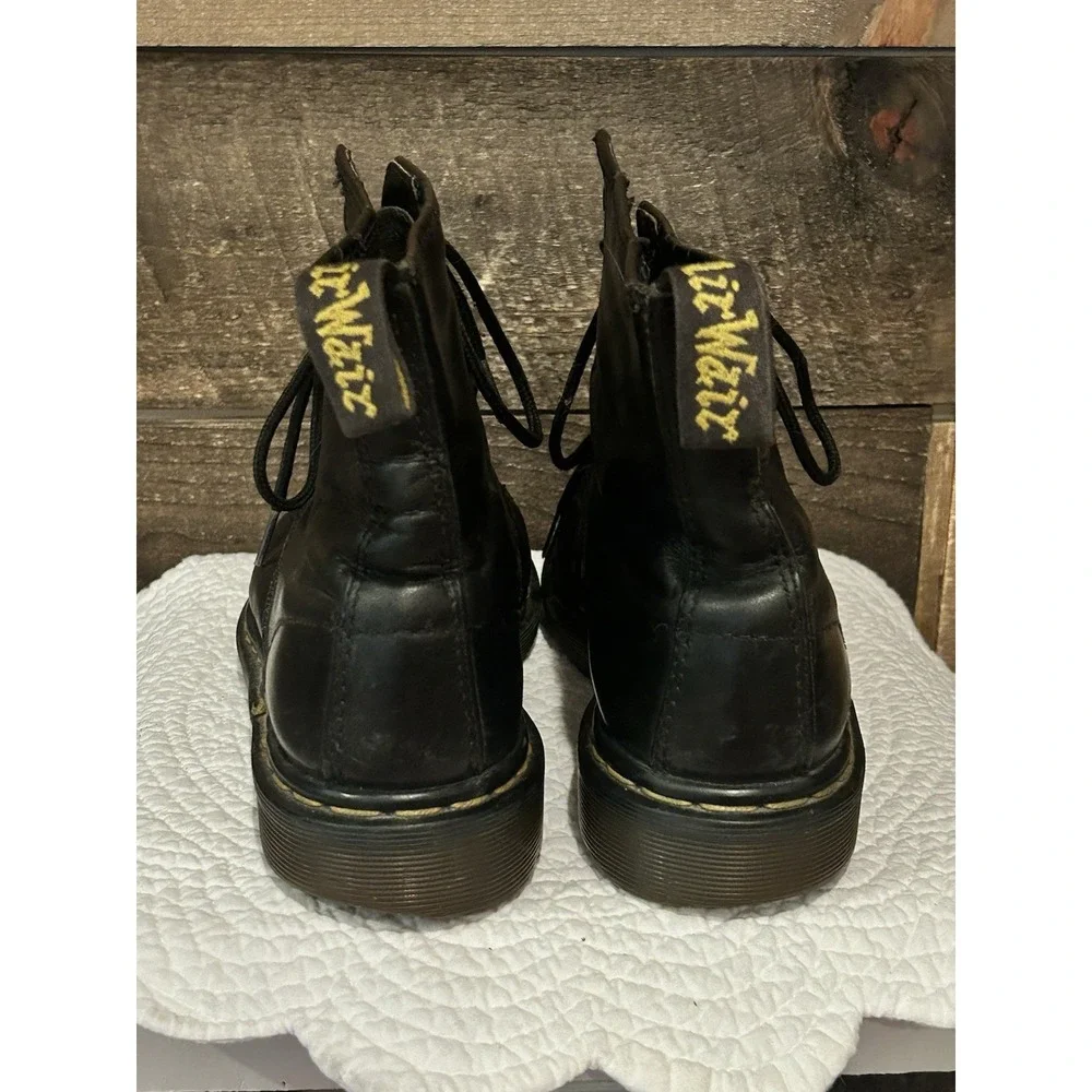 Dr. Martens 1480 Black Patent Leather Lace Up Ankle Combat Boots Mens 8 Ladies 9